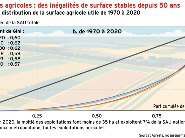 Exploitations agricoles : des inégalités de surfaces stables depuis 50 ans